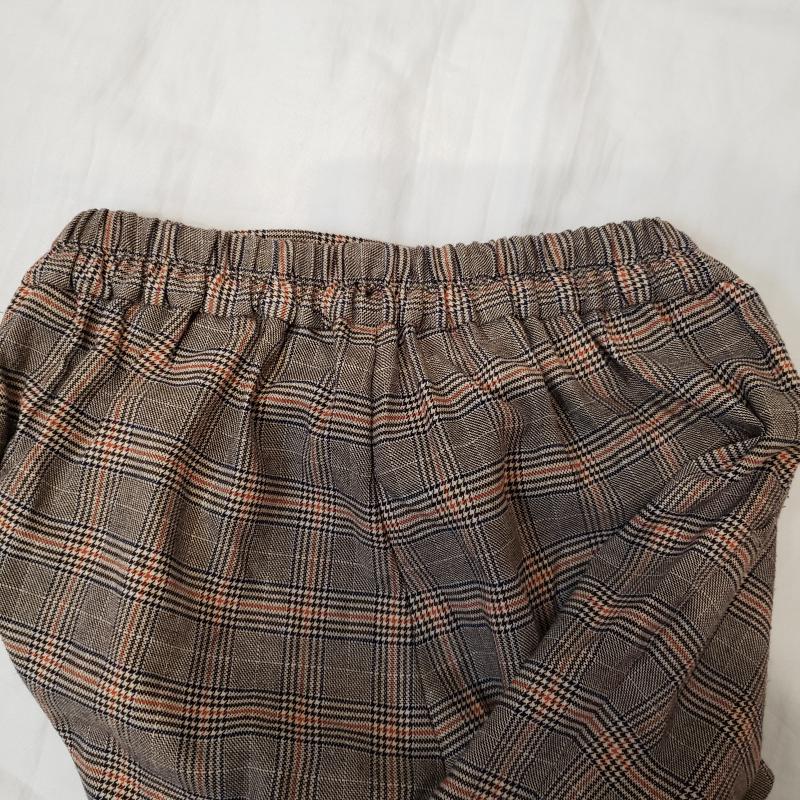 ビス ViS パンツ スラックス L チェック 茶 / ブラウン / X 橙 / オレンジ / レディース USED 古着 中古 10015762