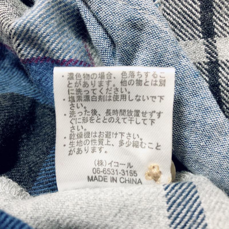 ポートランド PORTLAND チュニック 長袖 3 チェック 黒 / ブラック / X 灰 / グレー / X 青 / ブルー / X 紫 / パープル / レディース USED 古着 中古 10015784