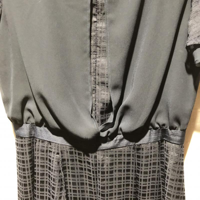 グローブ grove ワンピース ひざ丈スカート M 幾何柄 紺 / ネイビー / レディース USED 古着 中古 10015826