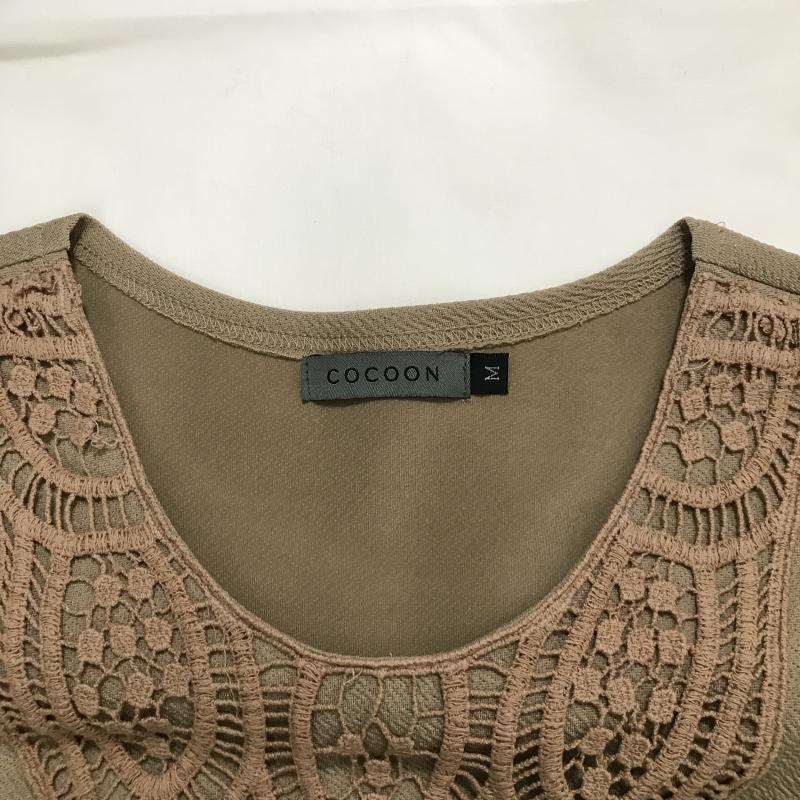 コクーン COCOON ワンピース ひざ丈スカート M 無地 カーキ / カーキ / レディース USED 古着 中古 10015832