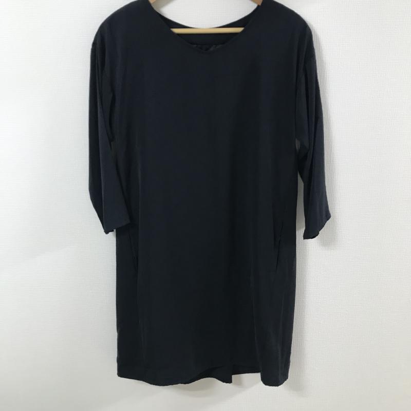 イノウェーブ innowave ワンピース ひざ丈スカート M 無地 黒 / ブラック / レディース USED 古着 中古 10015833