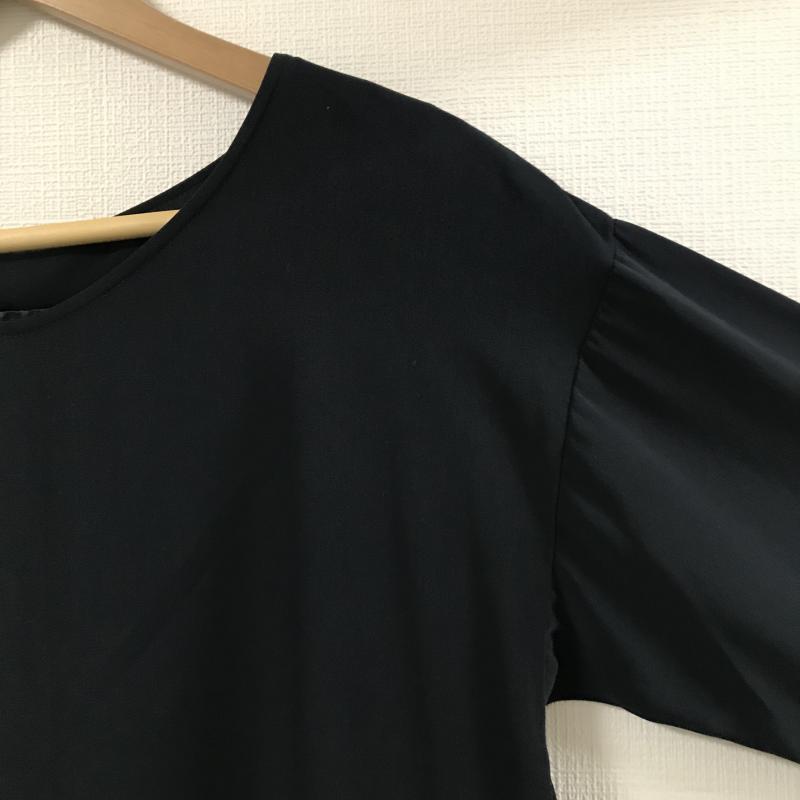 イノウェーブ innowave ワンピース ひざ丈スカート M 無地 黒 / ブラック / レディース USED 古着 中古 10015833