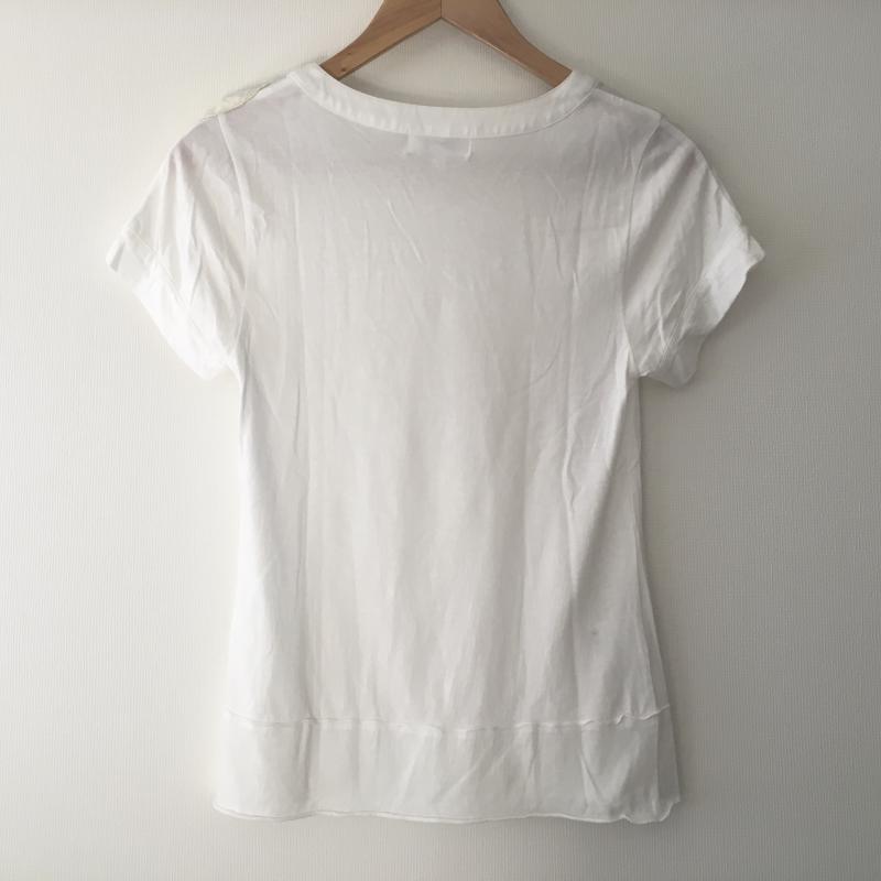 ソニアリキエル SONIA RYKIEL カットソー 半袖 無地 X 花柄 白 / ホワイト / レディース USED 古着 中古 10015843
