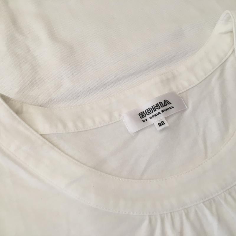ソニアリキエル SONIA RYKIEL カットソー 半袖 無地 X 花柄 白 / ホワイト / レディース USED 古着 中古 10015843
