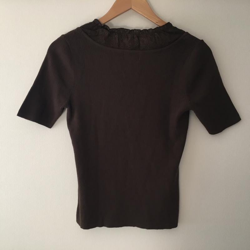ジユウク 自由区 ニット、セーター 半袖 38 無地 茶 / ブラウン / レディース USED 古着 中古 10015846