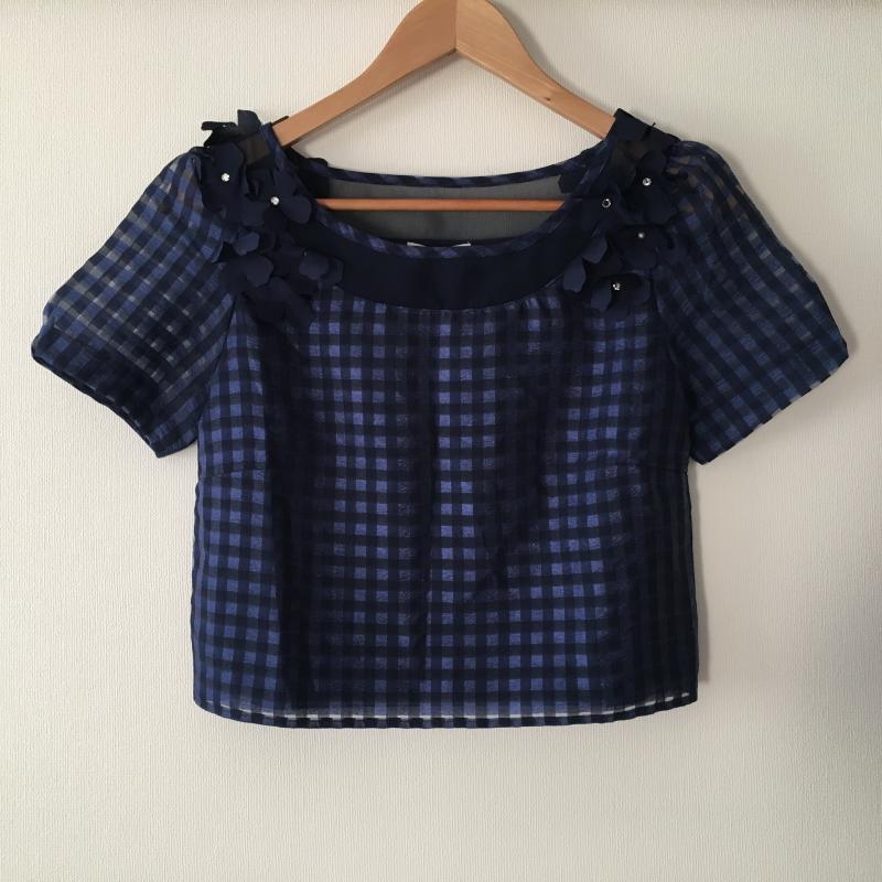 ウィルセレクション WILLSELECTION セットアップ セットアップ M チェック X 花柄 青 / ブルー / X 紺 / ネイビー / レディース USED 古着 中古 10015867