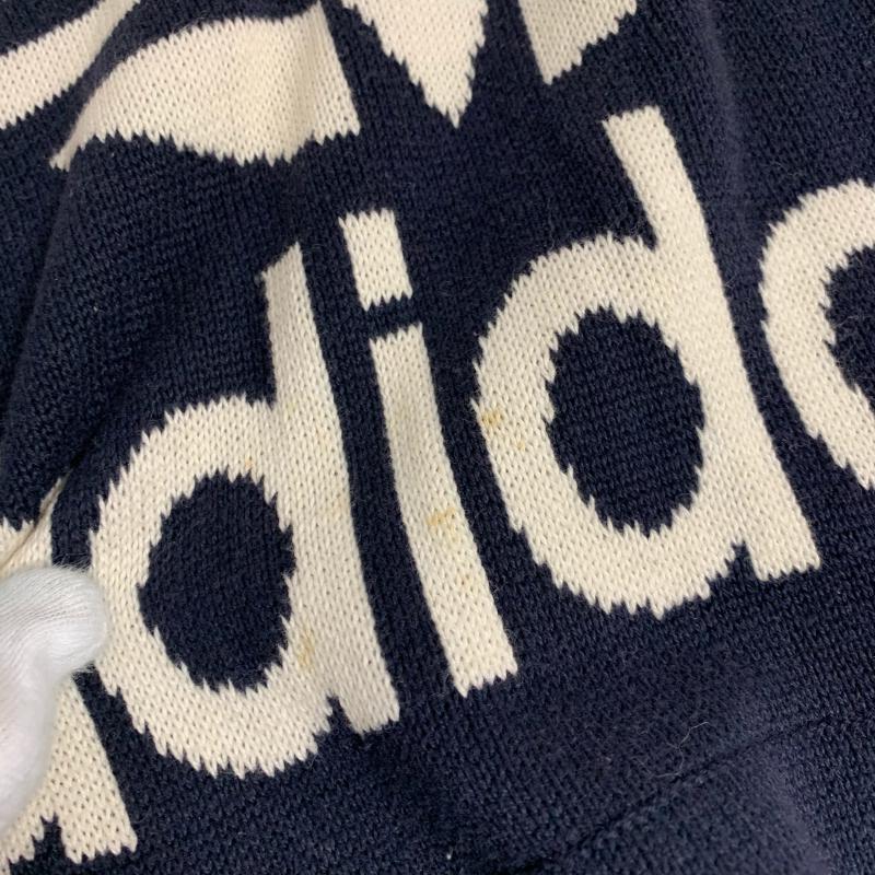 アディダス adidas ニット、セーター 長袖 ニットパーカー M 無地 X ロゴ、文字 紺 / ネイビー / X 白 / ホワイト / メンズ USED 古着 中古 10015871