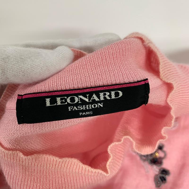 レオナール LEONARD ニット、セーター 半袖 LL 無地 X 桃 / ピンク / レディース USED 古着 中古 10015904