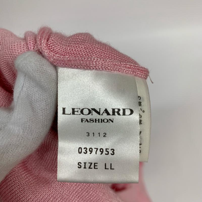 レオナール LEONARD ニット、セーター 半袖 LL 無地 X 桃 / ピンク / レディース USED 古着 中古 10015904