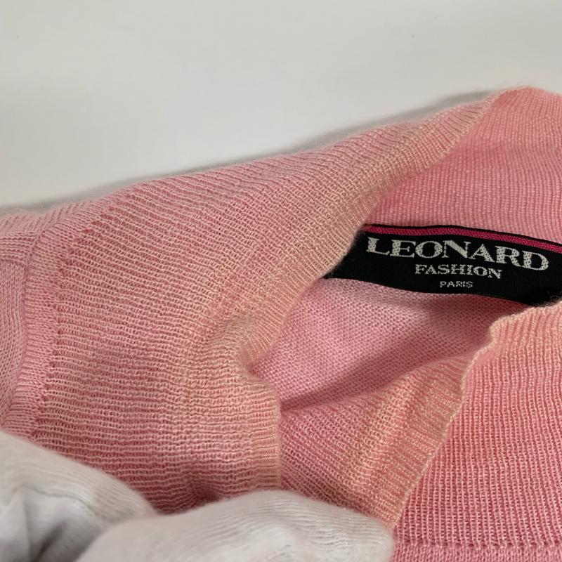 レオナール LEONARD ニット、セーター 半袖 LL 無地 X 桃 / ピンク / レディース USED 古着 中古 10015904