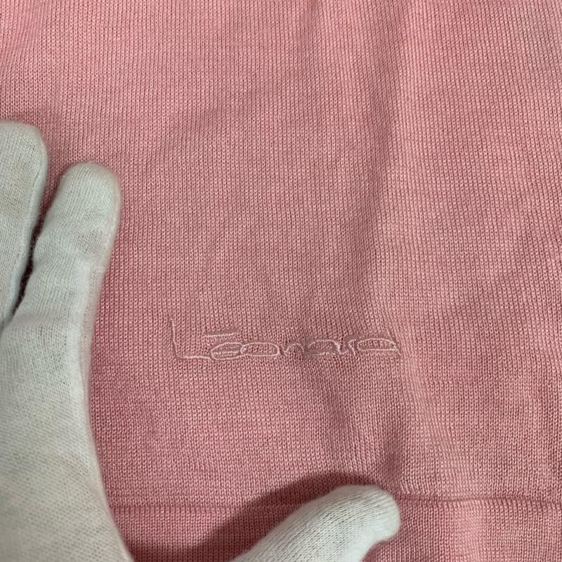レオナール LEONARD ニット、セーター 半袖 LL 無地 X 桃 / ピンク / レディース USED 古着 中古 10015904