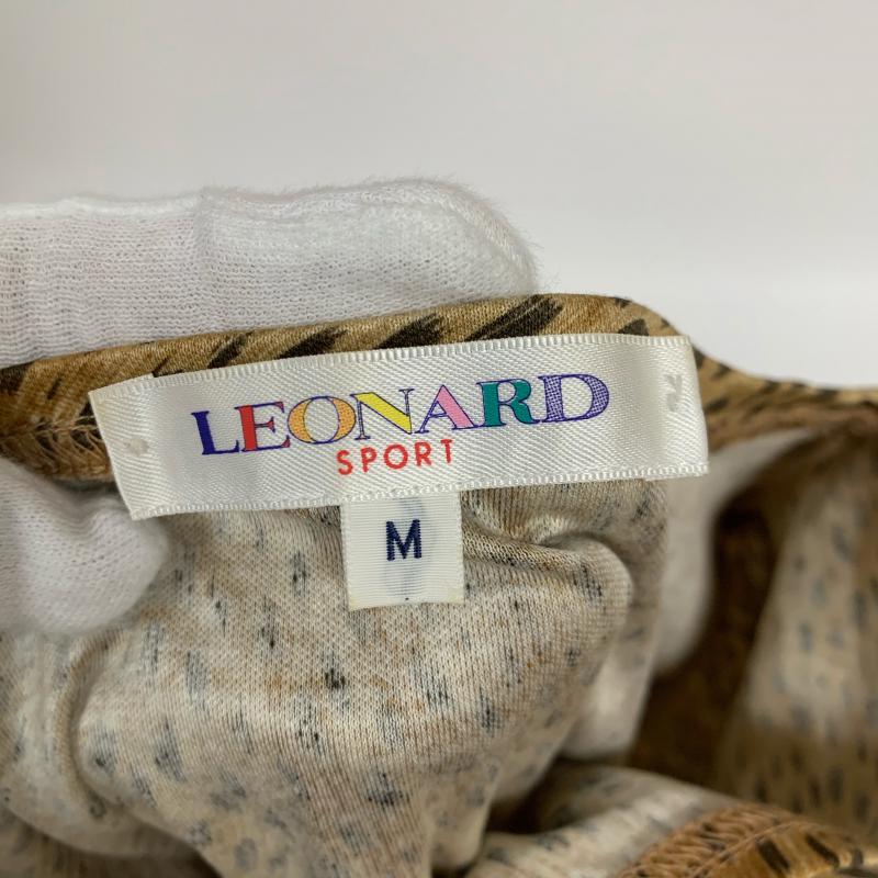 レオナールスポーツ LEONARD SPORT カットソー 七分袖 M ヒョウ柄・レオパード柄 茶 / ブラウン / レディース USED 古着 中古 10015907