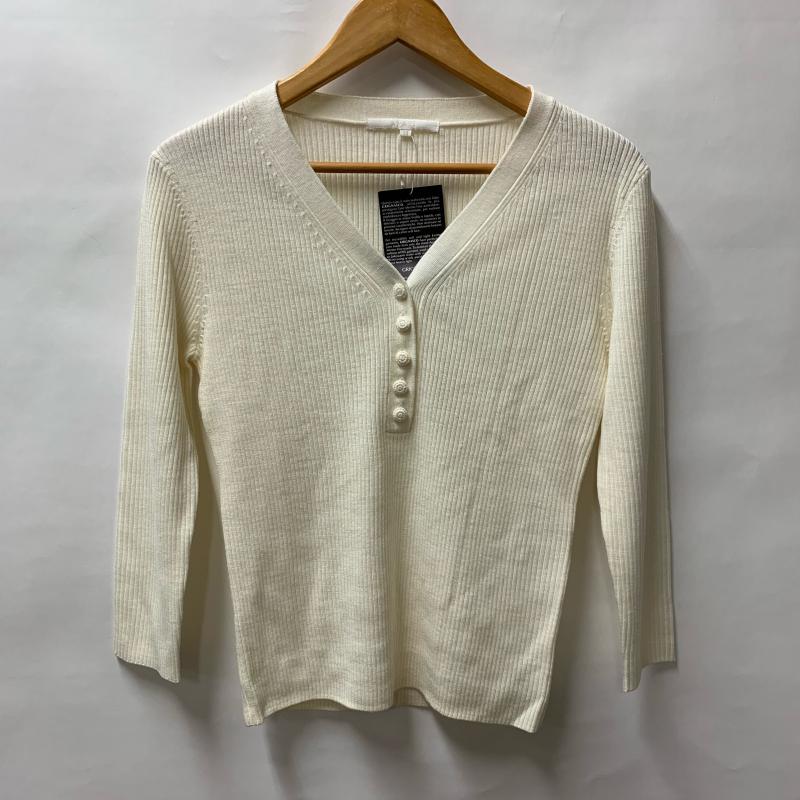 アナイ ANAYI ニット、セーター 七分袖 38 無地 白 / ホワイト / レディース USED 古着 中古 10015926