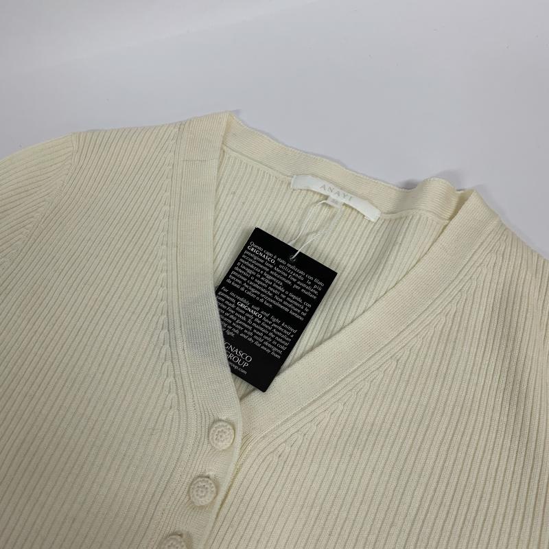 アナイ ANAYI ニット、セーター 七分袖 38 無地 白 / ホワイト / レディース USED 古着 中古 10015926