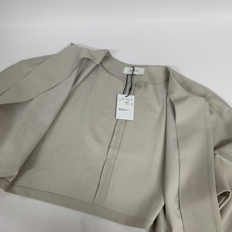 アナイ ANAYI カーディガン 長袖 ボレロ 38 無地 ベージュ / ベージュ / レディース USED 古着 中古 10015931