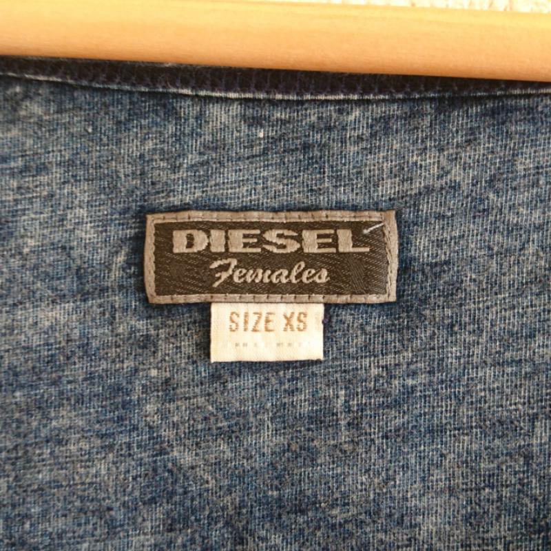 ディーゼル DIESEL カットソー 半袖 XS グラデーション X ダメージ加工 青 / ブルー / レディース USED 古着 中古 10016032
