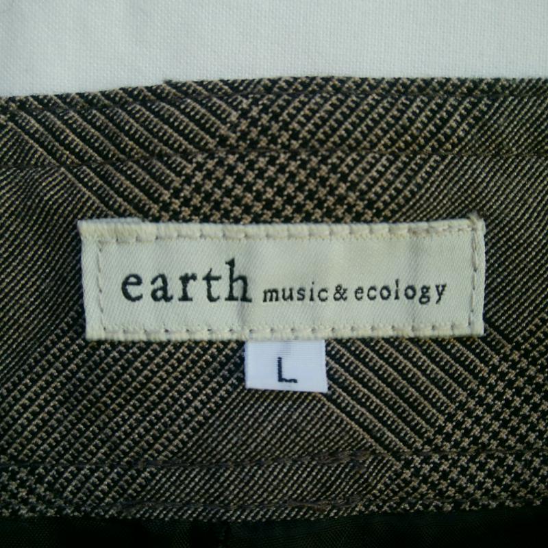 アースミュージックアンドエコロジー earth music&ecology パンツ ショートパンツ L チェック 茶 / ブラウン / レディース USED 古着 中古 10016079