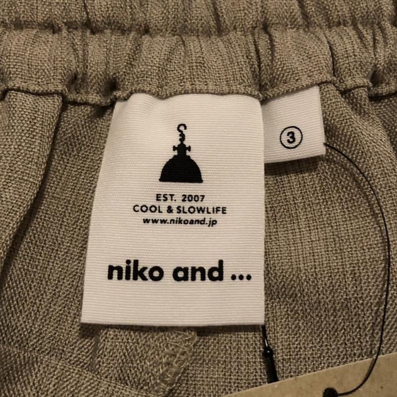 ニコアンド niko and... パンツ スラックス リネン風イージーワイドパンツ 3 無地 ベージュ / ベージュ / レディース USED 古着 中古 10016122