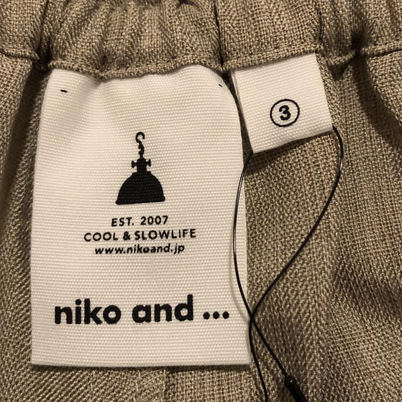 ニコアンド niko and... パンツ スラックス リネン風イージーワイドパンツ 3 無地 ベージュ / ベージュ / レディース USED 古着 中古 10016127