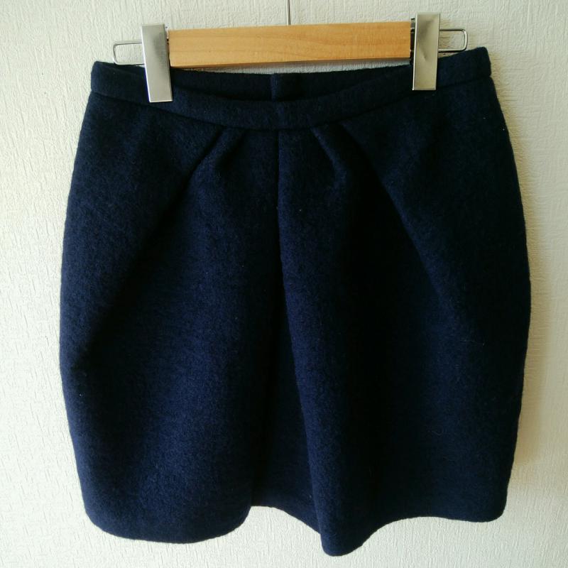 クローラ crolla スカート ミニスカート 38 無地 紺 / ネイビー / レディース USED 古着 中古 10016206