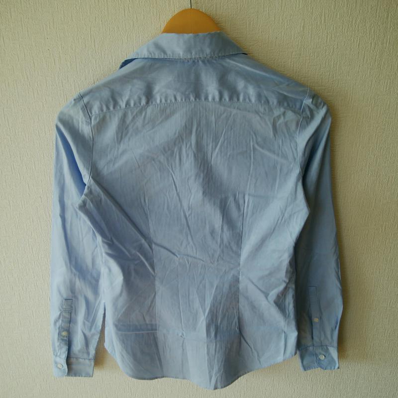 ルスーク LESOUK シャツ、ブラウス 長袖 36 無地 青 / ブルー / レディース USED 古着 中古 10016213