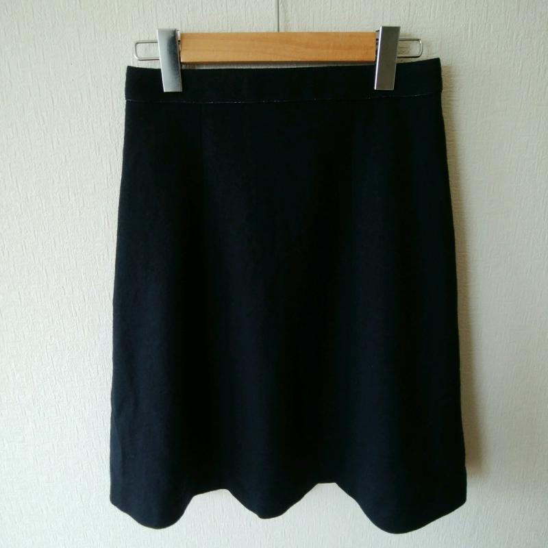 クミキョク KUMIKYOKU スカート ひざ丈スカート 1 無地 紺 / ネイビー / レディース USED 古着 中古 10016223