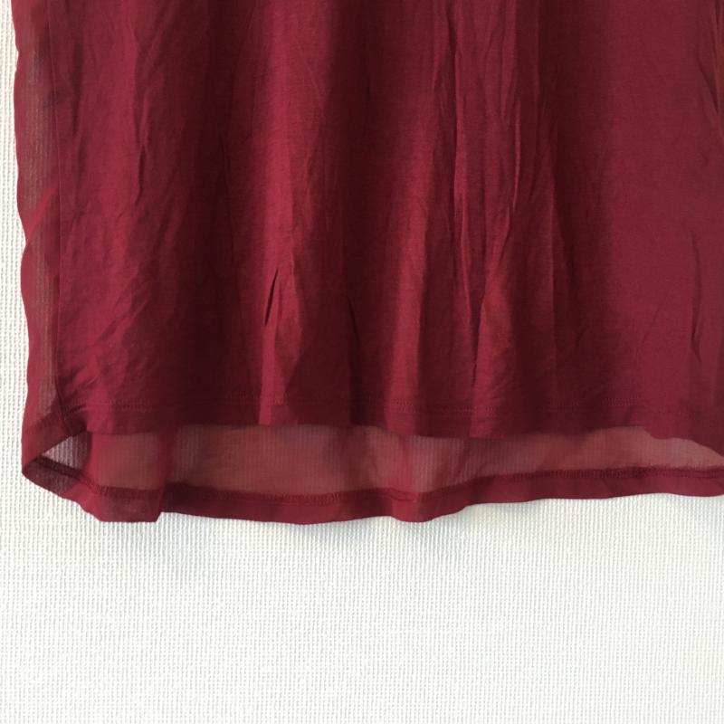 ザラ ZARA TRAFALUC カットソー 半袖 ノースリーブ S 無地 えんじ / ワインレッド / X 黒 / ブラック / レディース USED 古着 中古 10016332