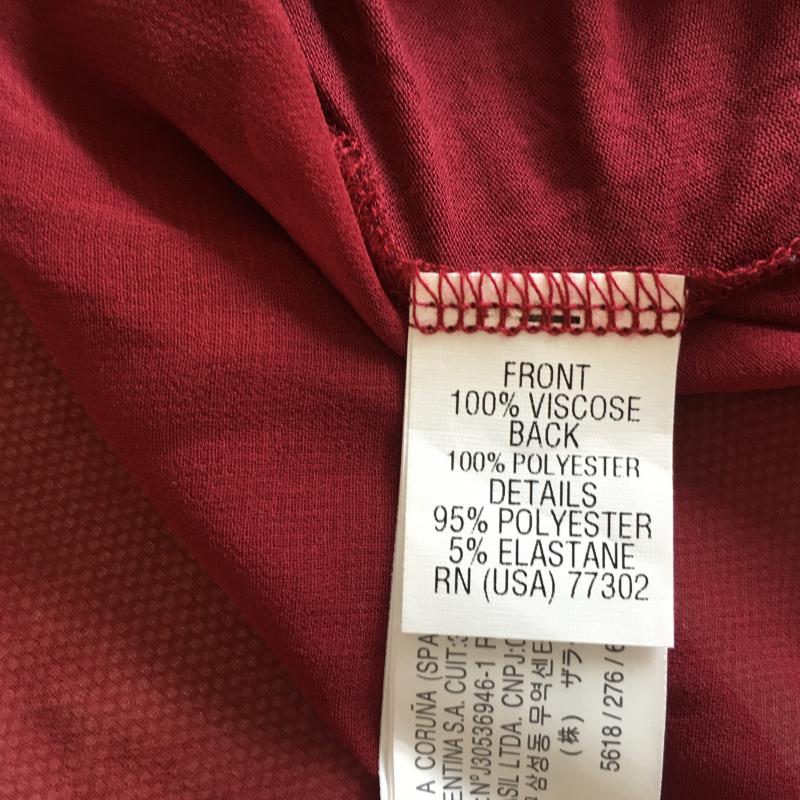 ザラ ZARA TRAFALUC カットソー 半袖 ノースリーブ S 無地 えんじ / ワインレッド / X 黒 / ブラック / レディース USED 古着 中古 10016332