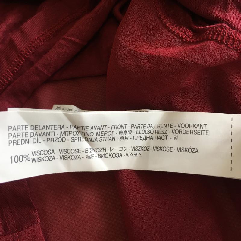 ザラ ZARA TRAFALUC カットソー 半袖 ノースリーブ S 無地 えんじ / ワインレッド / X 黒 / ブラック / レディース USED 古着 中古 10016332