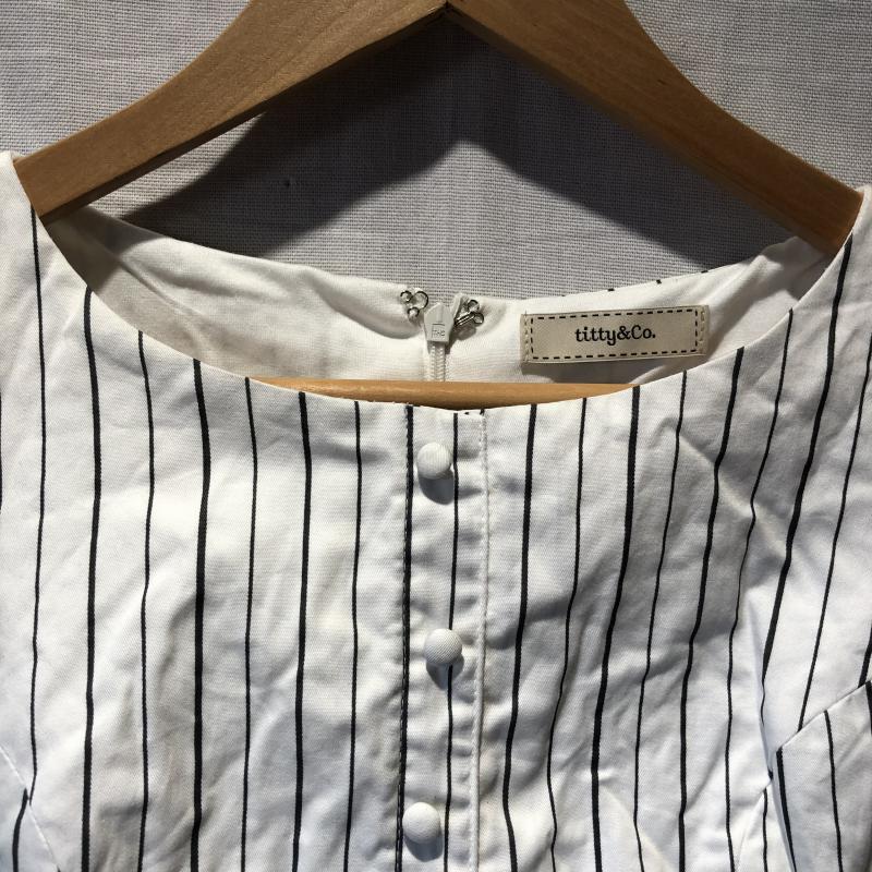 ティティーアンドコー titty&Co. ワンピース ミニスカート S ストライプ 白 / ホワイト / X 黒 / ブラック / レディース USED 古着 中古 10016421