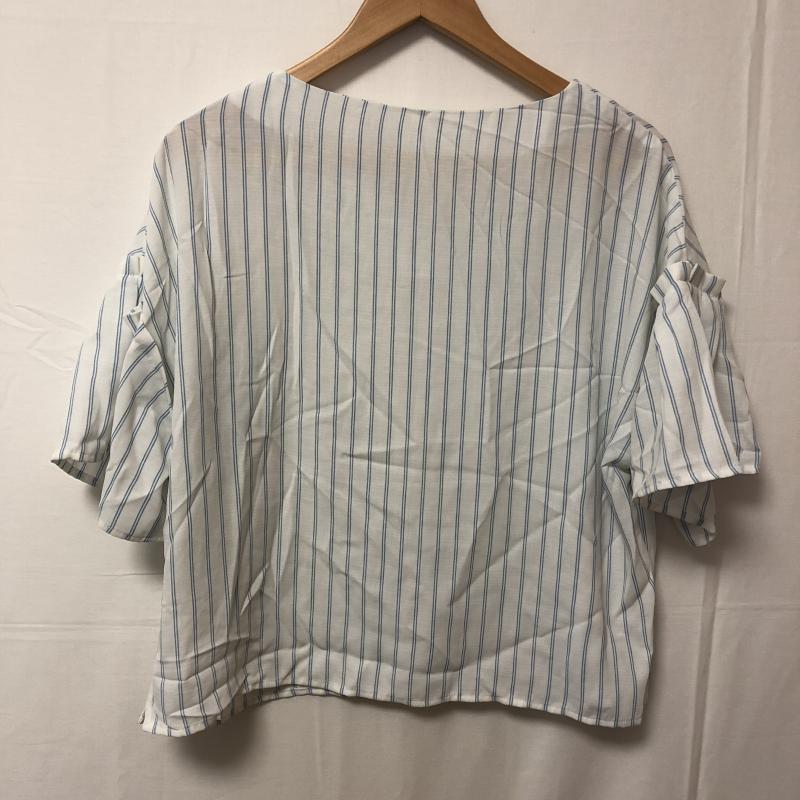 ショコラ フィネ ローブ chocol raffine robe シャツ、ブラウス 半袖 FREE ストライプ 白 / ホワイト / X 青 / ブルー / レディース USED 古着 中古 10016456