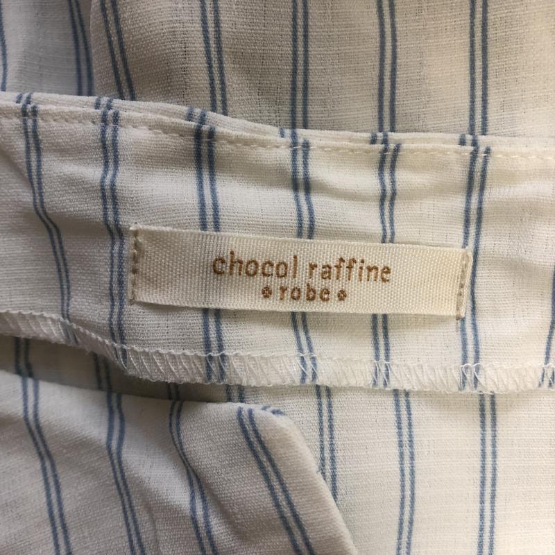 ショコラ フィネ ローブ chocol raffine robe シャツ、ブラウス 半袖 FREE ストライプ 白 / ホワイト / X 青 / ブルー / レディース USED 古着 中古 10016456