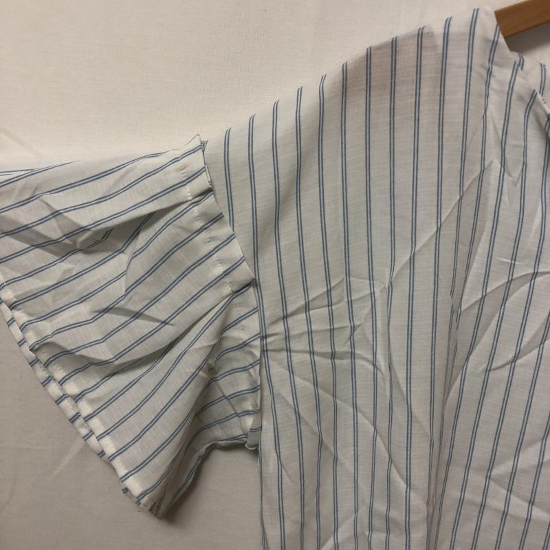 ショコラ フィネ ローブ chocol raffine robe シャツ、ブラウス 半袖 FREE ストライプ 白 / ホワイト / X 青 / ブルー / レディース USED 古着 中古 10016456