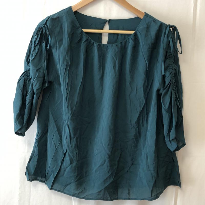 イェッカ ヴェッカ YECCA VECCA シャツ、ブラウス 七分袖 FREE 無地 緑 / グリーン / レディース USED 古着 中古 10016476