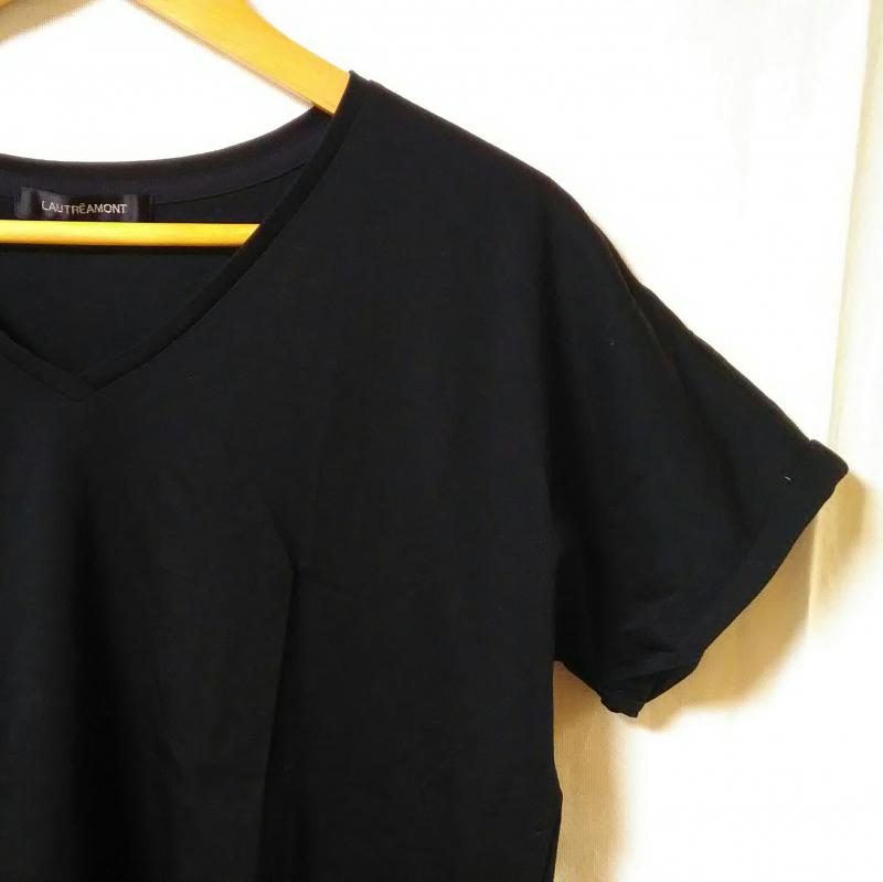 ロートレ・アモン LAUTREAMONT カットソー 半袖 38 無地 黒 / ブラック / レディース USED 古着 中古 10016522