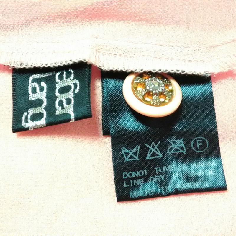 ランゲージ Language カットソー 半袖 無地 桃 / ピンク / X 金 / ゴールド / レディース USED 古着 中古 10016525