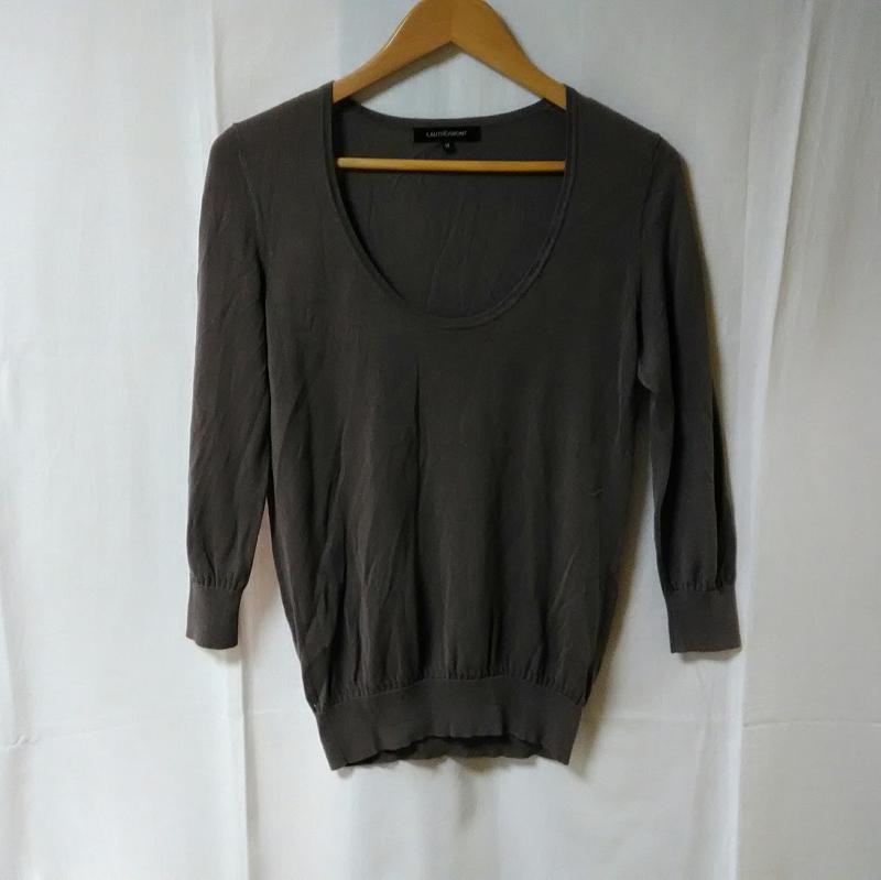 ロートレ・アモン LAUTREAMONT カットソー 長袖 薄地ニット 38 無地 茶 / ブラウン /  レディース USED 古着 中古 10016531