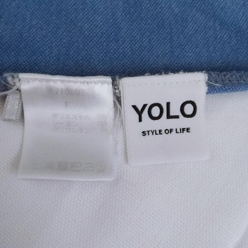 ヨーロ YOLO カットソー 長袖 FREE 無地 青 / ブルー / レディース USED 古着 中古 10016577