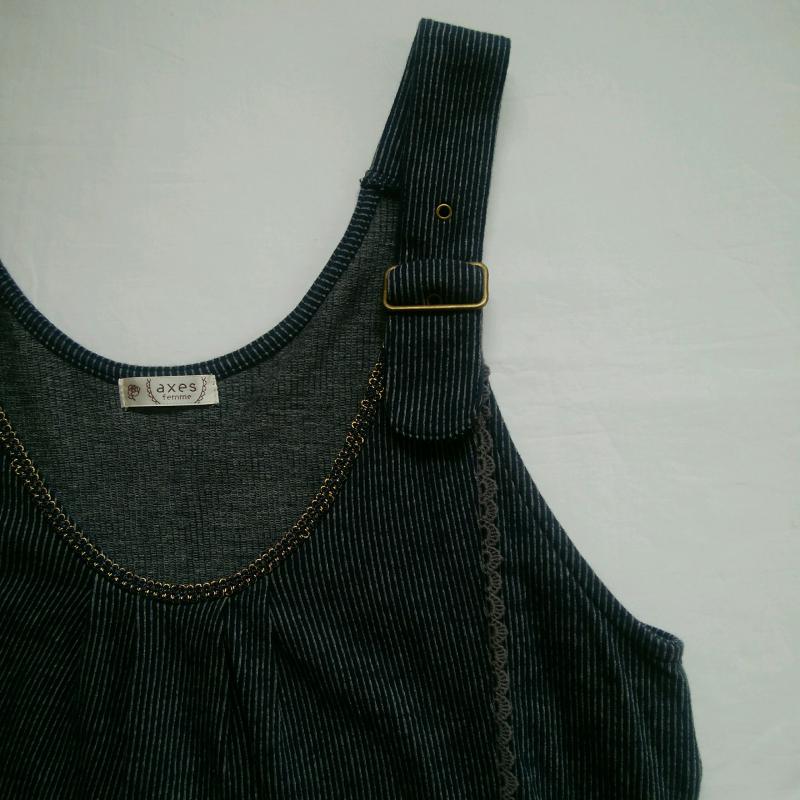 アクシーズファム axes femme ワンピース ミニスカート M ストライプ 紺 / ネイビー / レディース USED 古着 中古 10016714