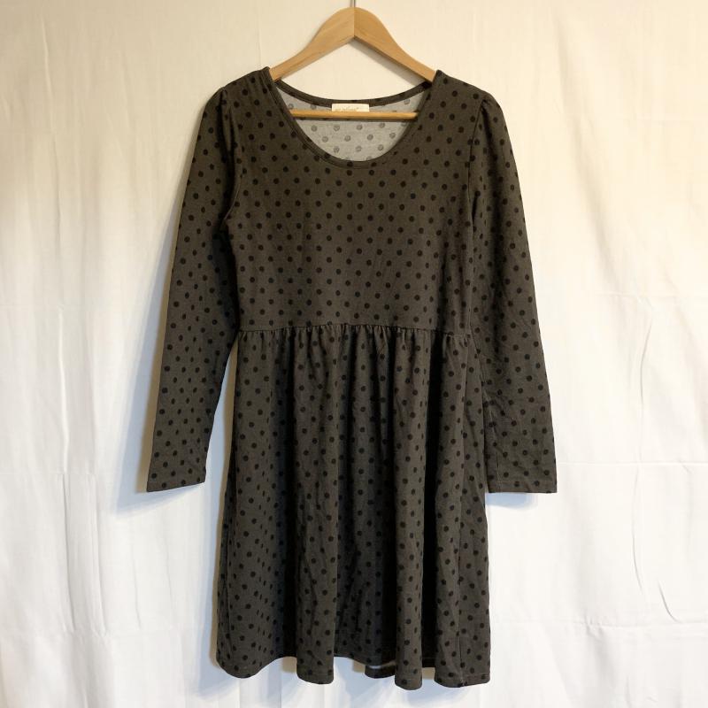 ダブルクローゼット w closet ワンピース ひざ丈スカート FREE ドット 灰 / グレー / X 黒 / ブラック / レディース USED 古着 中古 10016755