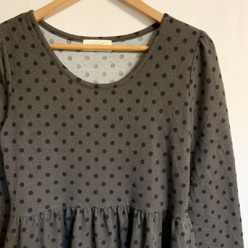 ダブルクローゼット w closet ワンピース ひざ丈スカート FREE ドット 灰 / グレー / X 黒 / ブラック / レディース USED 古着 中古 10016755