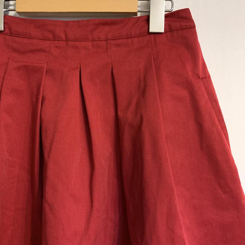 ジーナシス JEANASIS スカート ひざ丈スカート タックスカート M 無地 赤 / レッド / レディース USED 古着 中古 10016762