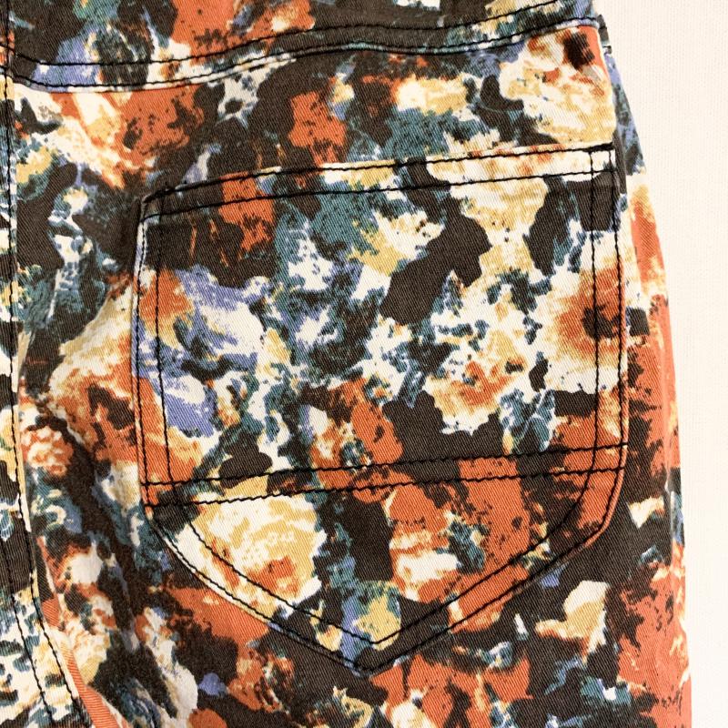 ダブルクローゼット w closet パンツ ワークパンツ、ペインターパンツ 花柄 黒 / ブラック / X 白 / ホワイト / X 橙 / オレンジ / X 青 / ブルー / レディース USED 古着 中古 10016767