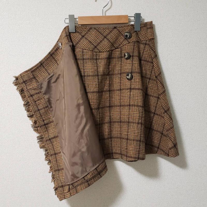 オリーブデオリーブ OLIVE des OLIVE スカート ひざ丈スカート M チェック 茶 / ブラウン / X ベージュ / ベージュ / レディース USED 古着 中古 10016822