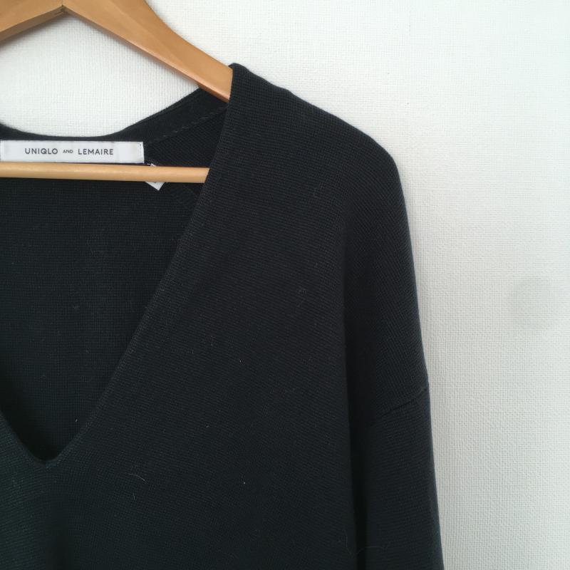 ユニクロ アンド ルメール UNIQLO AND LEMAIRE ニット、セーター 長袖 L 無地 紺 / ネイビー / レディース USED 古着 中古 10016845