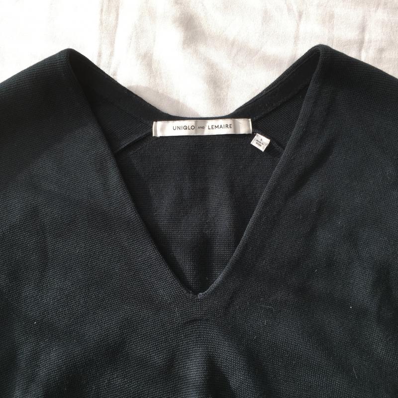 ユニクロ アンド ルメール UNIQLO AND LEMAIRE ニット、セーター 長袖 L 無地 紺 / ネイビー / レディース USED 古着 中古 10016845
