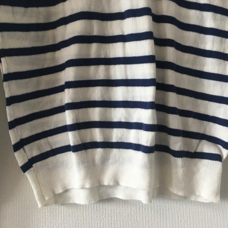 アズールバイマウジー AZUL BY MOUSSY カットソー 長袖 L ボーダー柄 X 総柄 白 / ホワイト / X 青 / ブルー / レディース USED 古着 中古 10016861