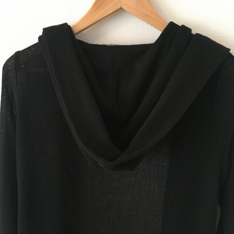 マウジー MOUSSY コート コート一般 フード付きニットガウン FREE 無地 黒 / ブラック / レディース USED 古着 中古 10016872