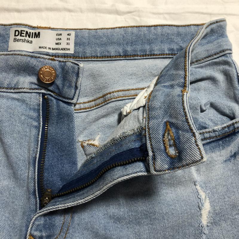 ベルシュカ Bershka パンツ デニム、ジーンズ 31インチ 無地 インディゴ / インディゴ / レディース USED 古着 中古 10016934