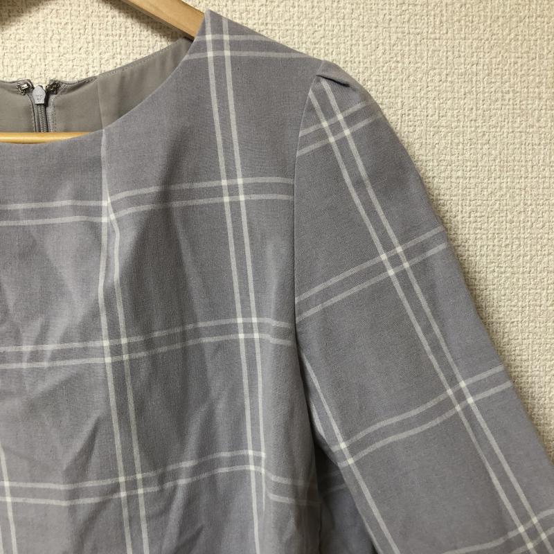 リアラ Reala カットソー 長袖 プルオーバーブラウス M チェック 灰 / グレー / レディース USED 古着 中古 10017146
